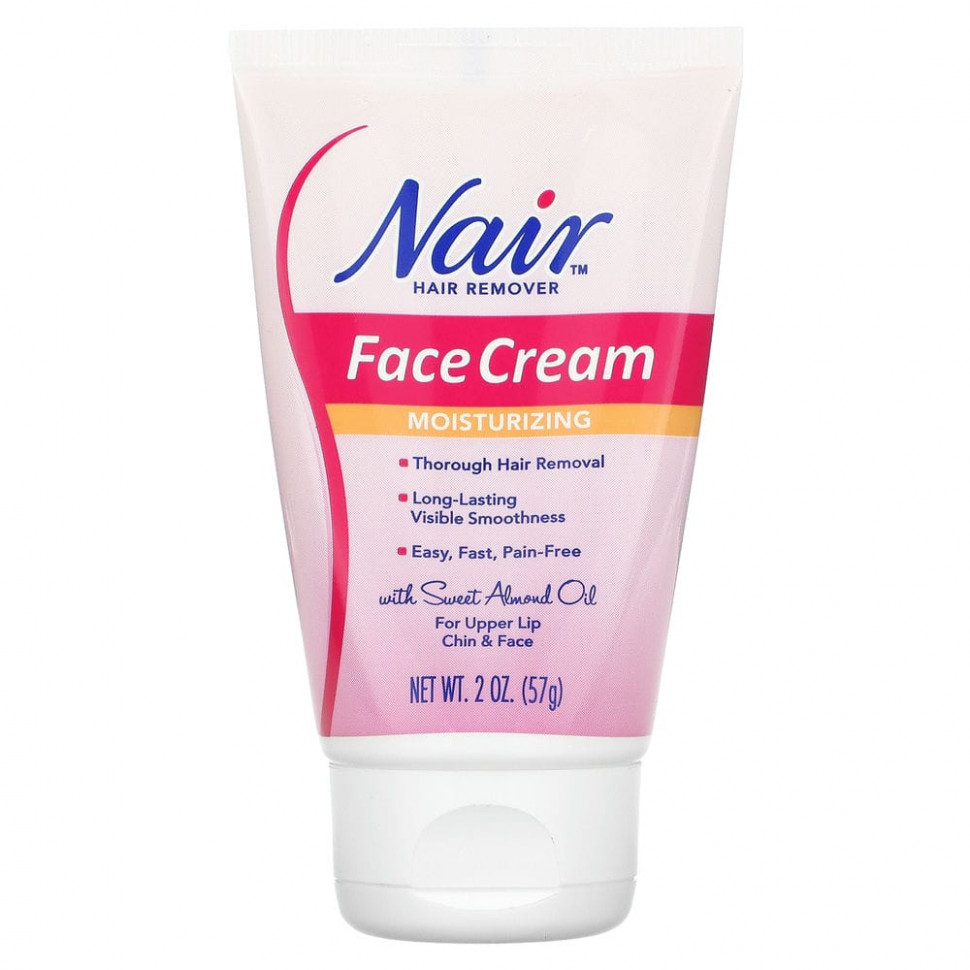   Nair, Hair Remover, Moisturizing Face Cream, 2 oz (57 g)   -     , -  