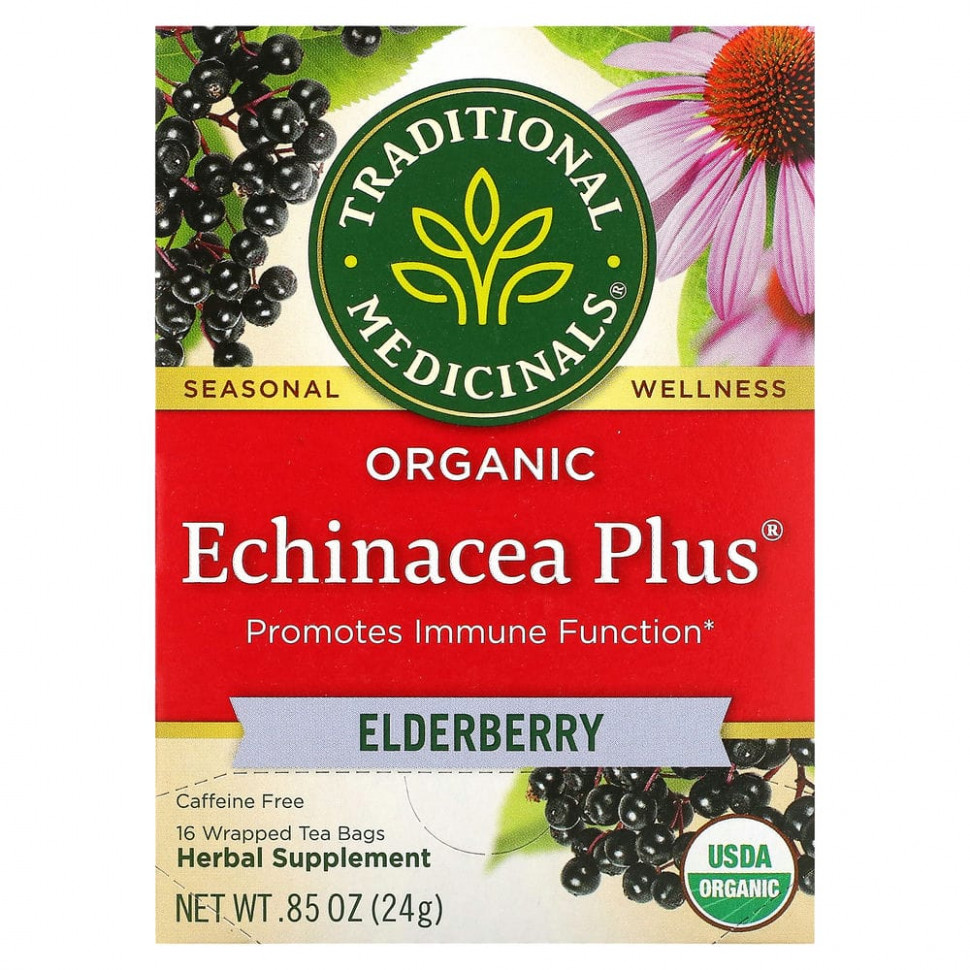   Traditional Medicinals, Organic Echinacea Plus, ,  , 16    , 24  (0,85 )   -     , -  