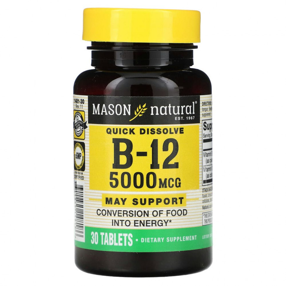   Mason Natural,  B-12,  , 5000 , 30     -     , -  