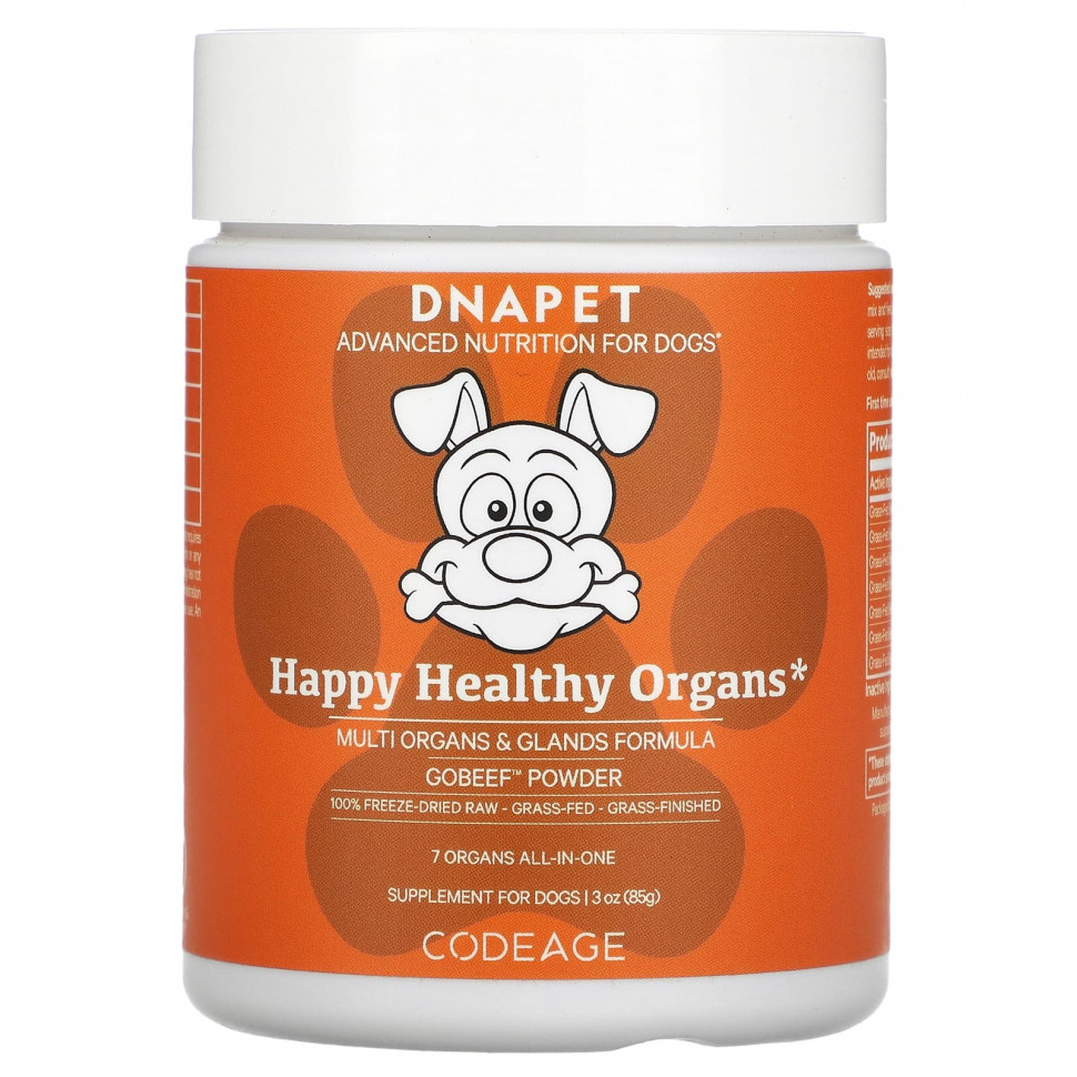   Codeage, DNA PET, Happy Healthy Organs,  , 85  (3 )   -     , -,   