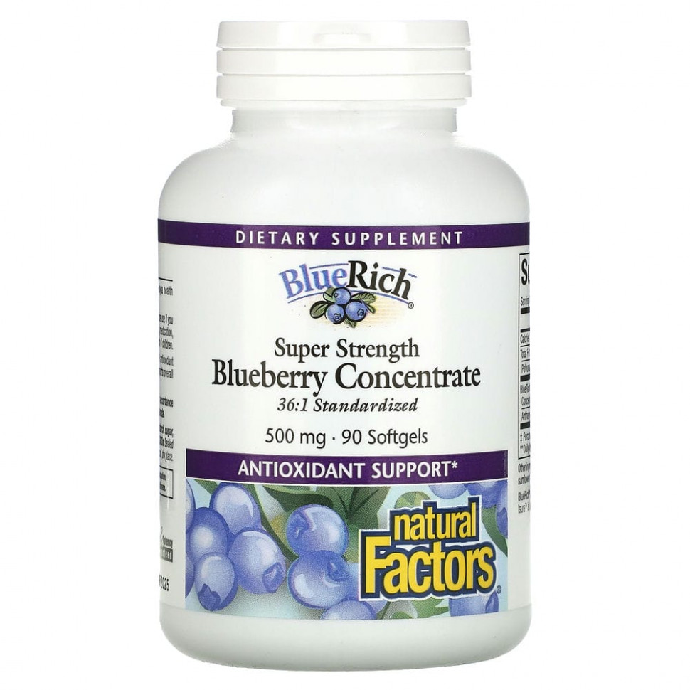   Natural Factors, BlueRich,  ,  , 500 , 90     -     , -  