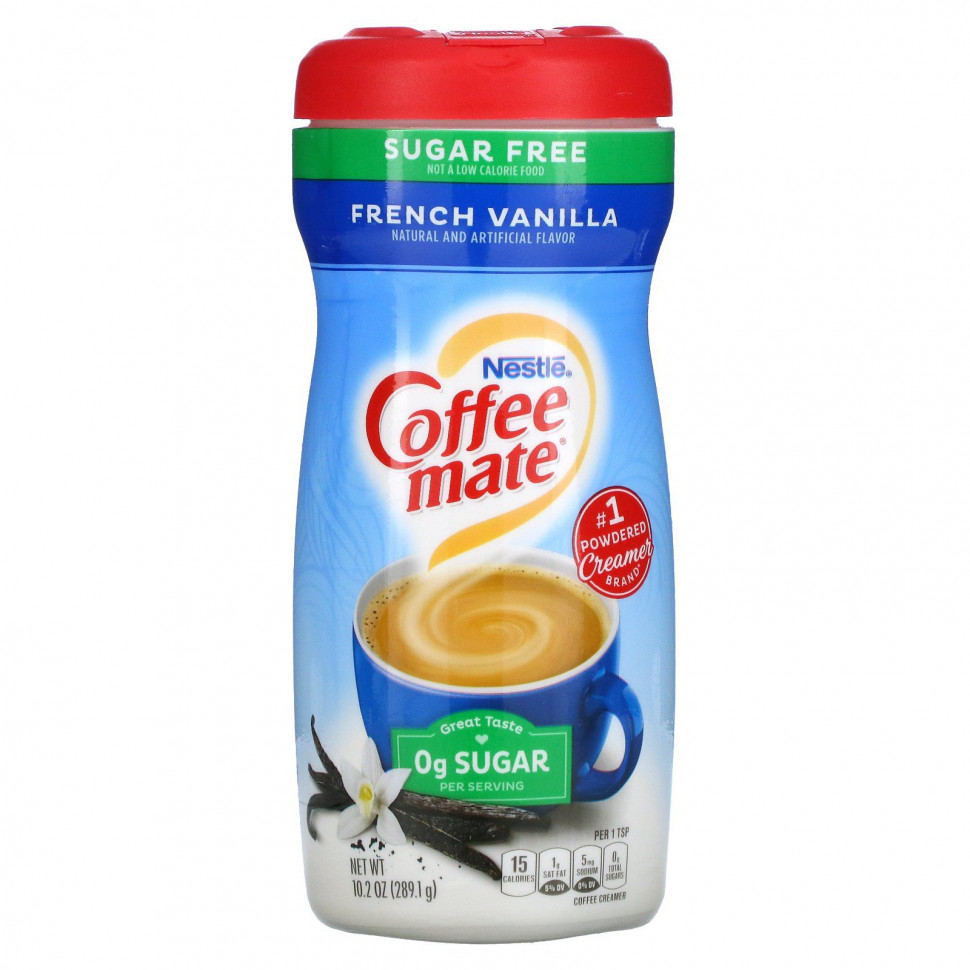   Coffee Mate, Sugar Free, Powder Coffee Creamer, French Vanilla, 10.2 oz (289.1 g)   -     , -  