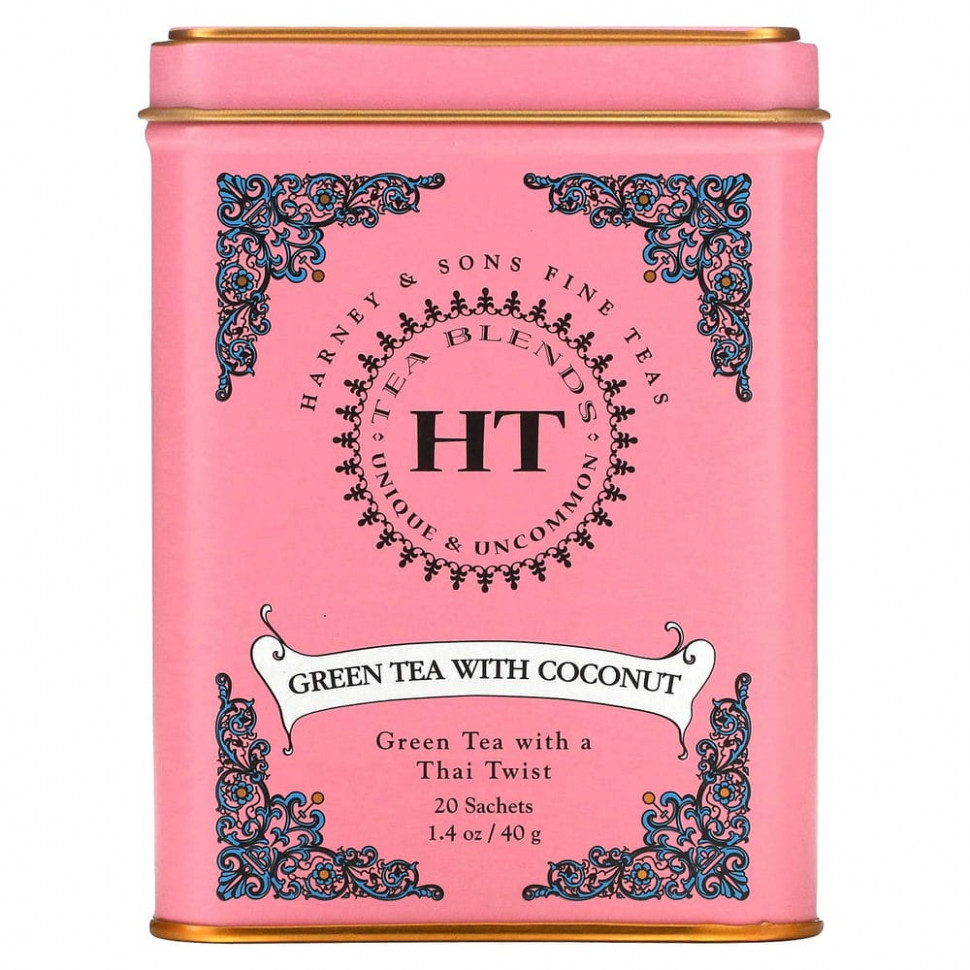   Harney & Sons, Green Tea with Thai Flavors, 20 Tea Sachets, 1.4 oz (40 g)   -     , -  