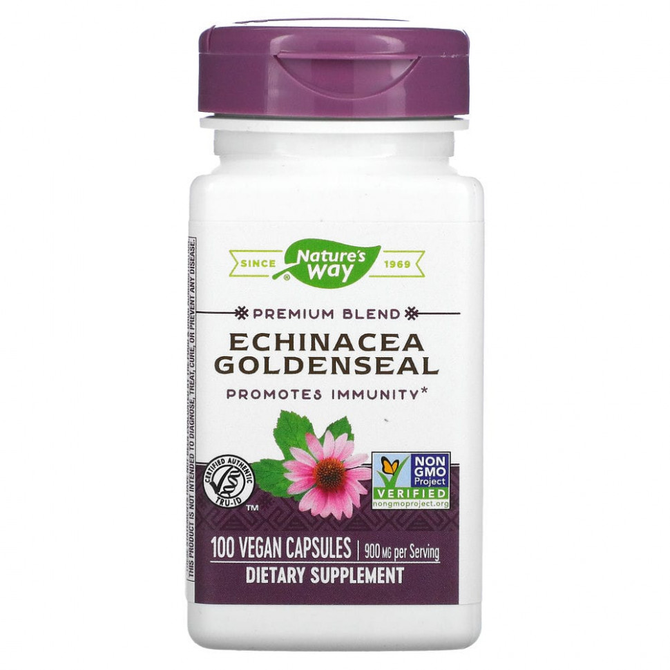   Nature's Way, Echinacea Goldenseal, 450 mg, 100 Vegan Capsules   -     , -  