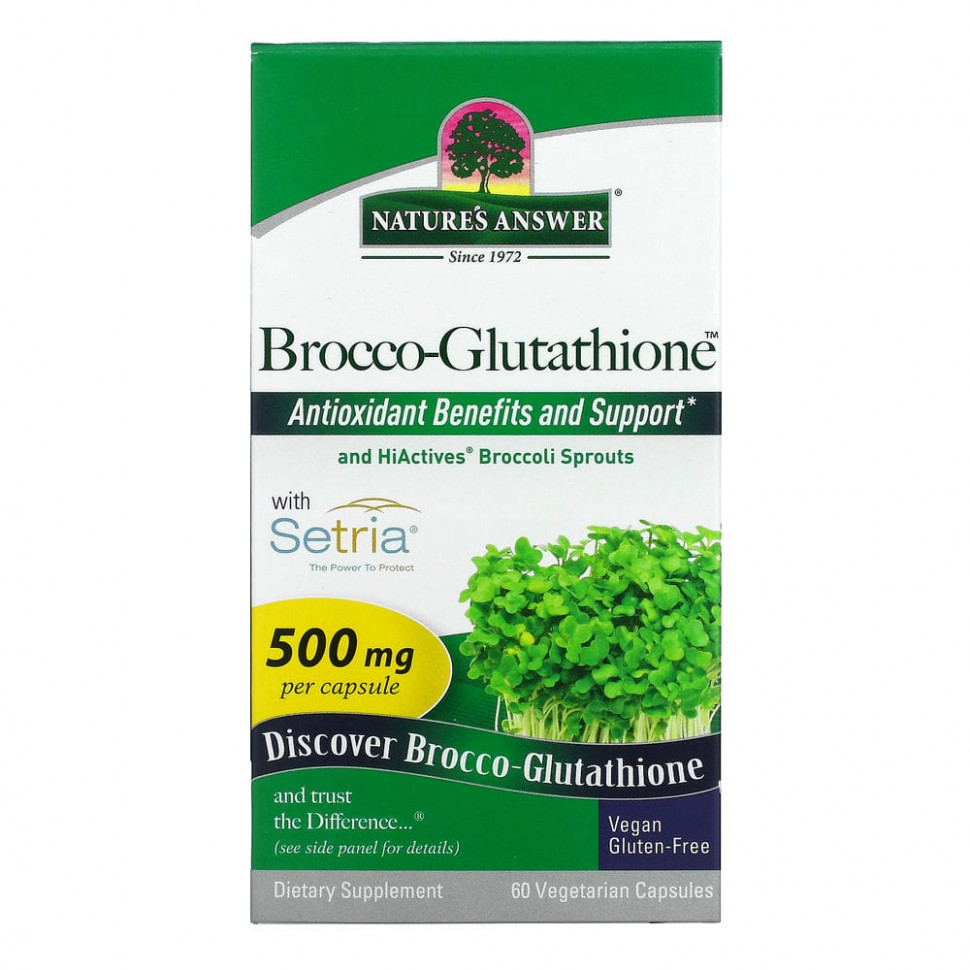   Nature's Answer, Brocco-Glutathione,     , 500 , 60     -     , -  