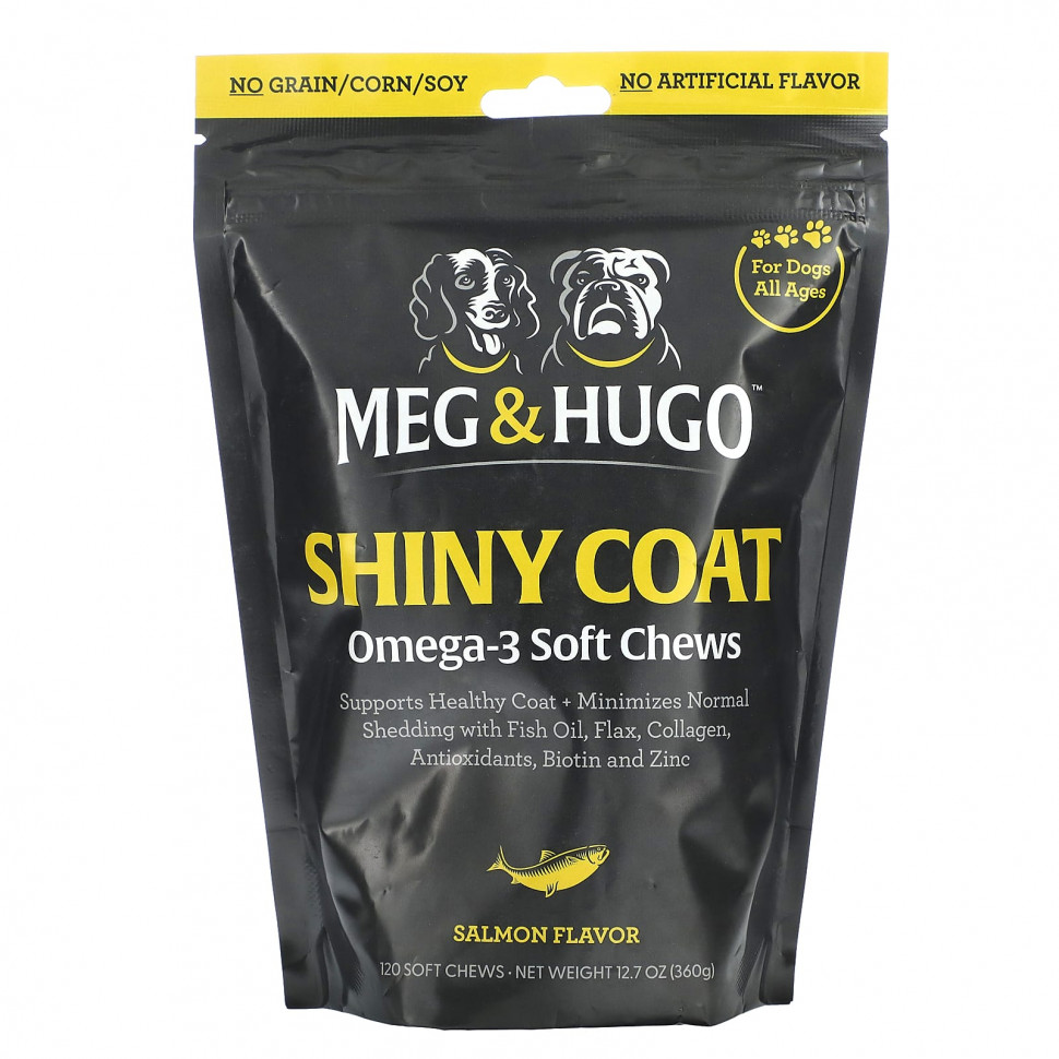  Meg & Hugo, Shiny Coat,    -3,  ,   , , 120  , 360  (12,7 )  IHerb ()
