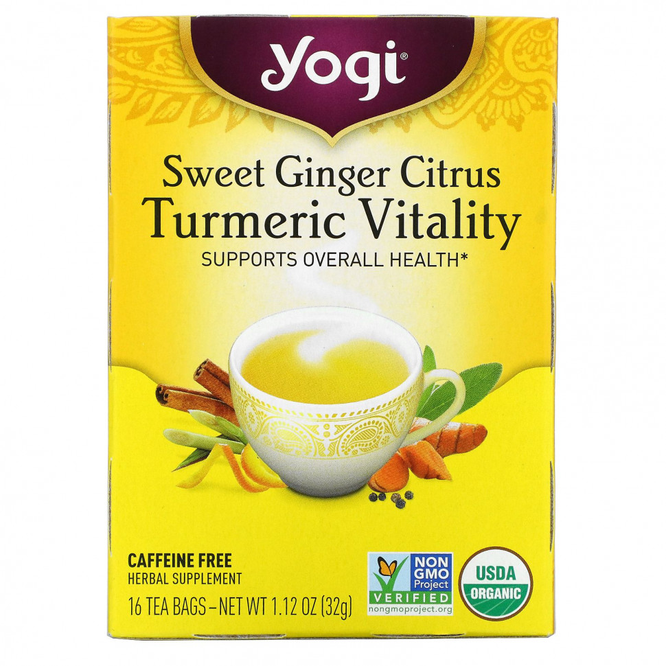   Yogi Tea, Sweet Ginger Citrus Turmeric Vitality,  , 16  , 1,12  (32 )   -     , -,   