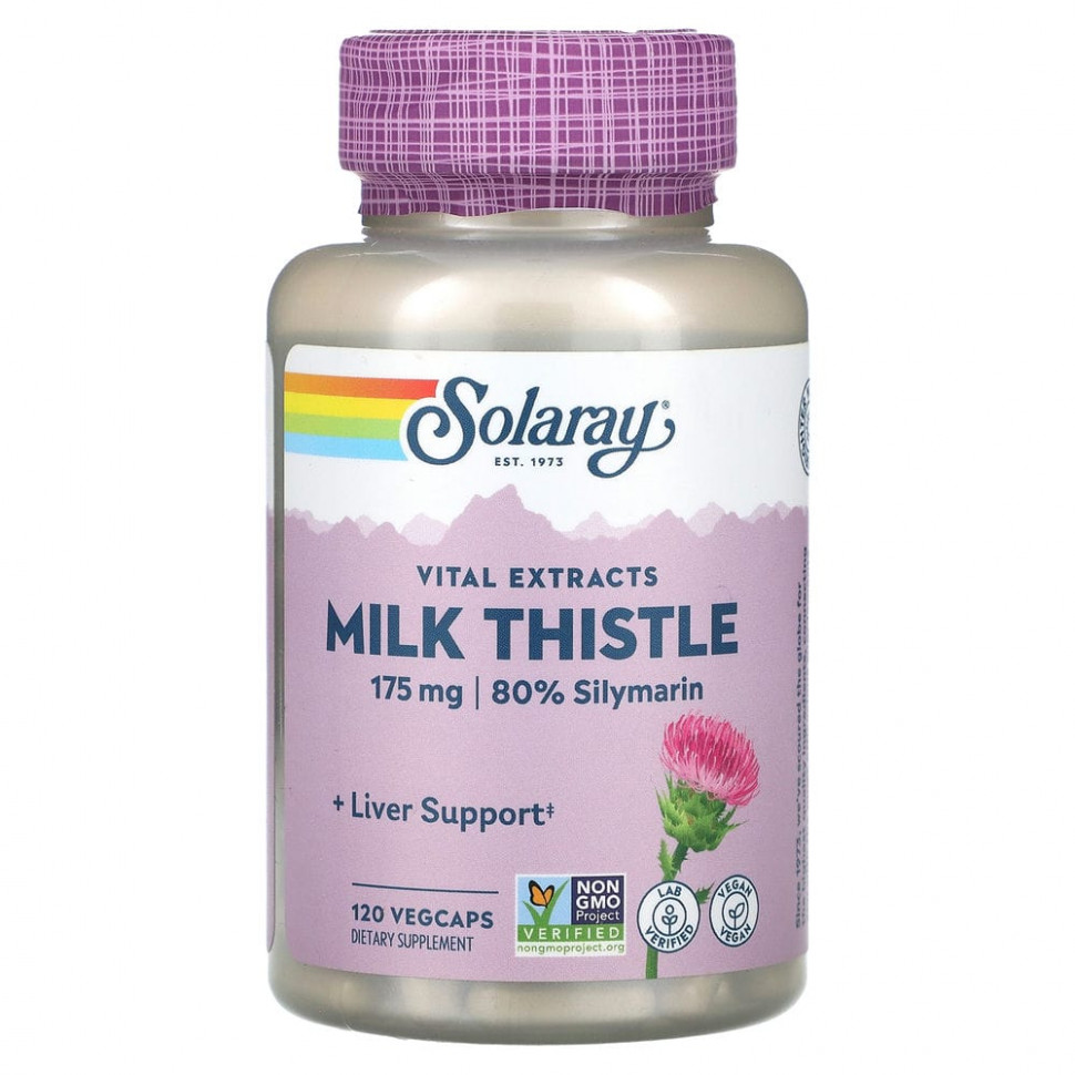   Solaray, Vital Extracts, Milk Thistle , 175 mg, 120 VegCaps   -     , -  