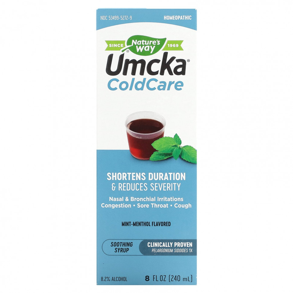   Nature's Way, Umcka, ColdCare, Soothing Syrup, Mint Menthol , 8 oz (240 ml)   -     , -  