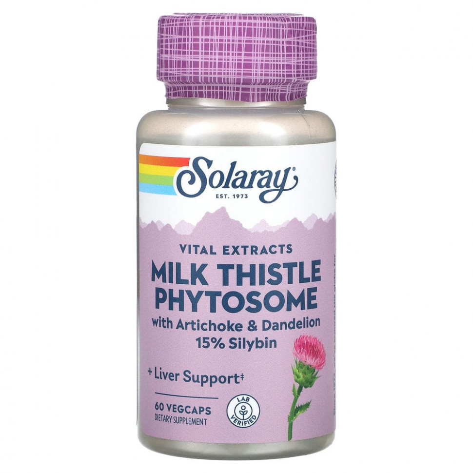   Solaray, Vital Extracts, Milk Thistle Phytosome, 60 VegCaps   -     , -,   