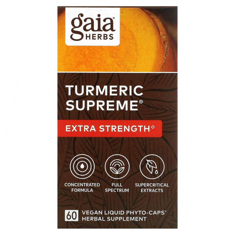   Gaia Herbs, Turmeric Supreme, Extra Strength, , 60  -     -     , -  