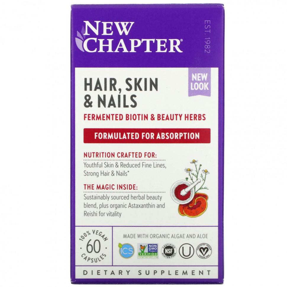   New Chapter, Perfect Hair, Skin & Nails, 60 Vegan Capsules   -     , -,   