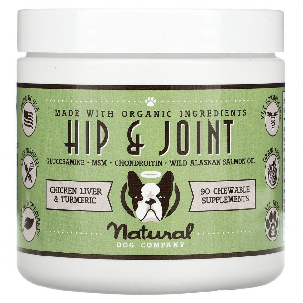   Natural Dog Company, Hip & Joint,   ,    , 90  , 284  (10 )   -     , -,   