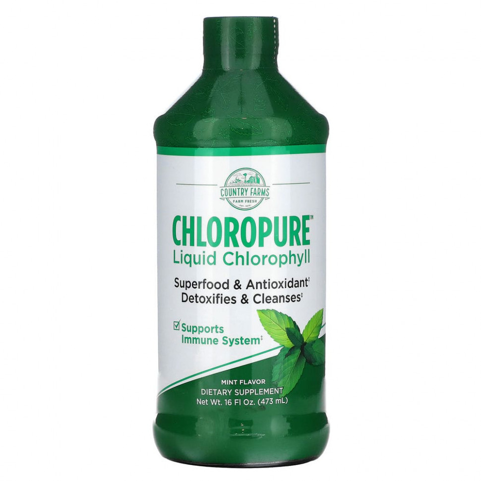   Country Farms, Chloropure Liquid Chlorophyll, Mint , 16 fl oz (473 ml)   -     , -,   