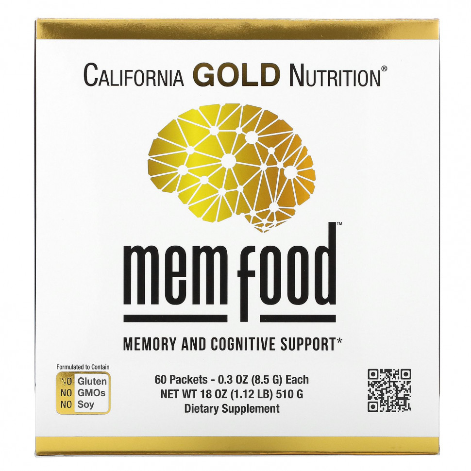   California Gold Nutrition, MEM Food,      , 60   8,5  (0,3 )    -     , -,   
