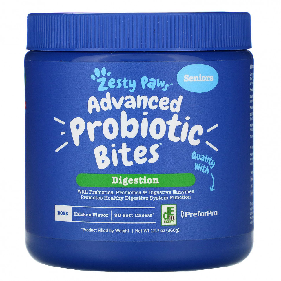   Zesty Paws, Advanced Probiotic Bites  , ,  ,  , 90   , 12,7  (360 )   -     , -  