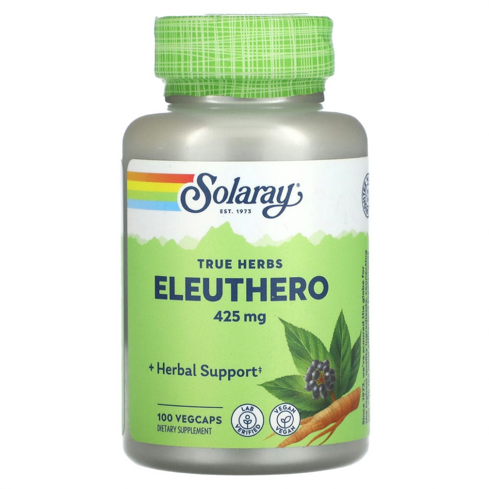   Solaray, True Herbs, Eleuthero, 425 , 100     -     , -  