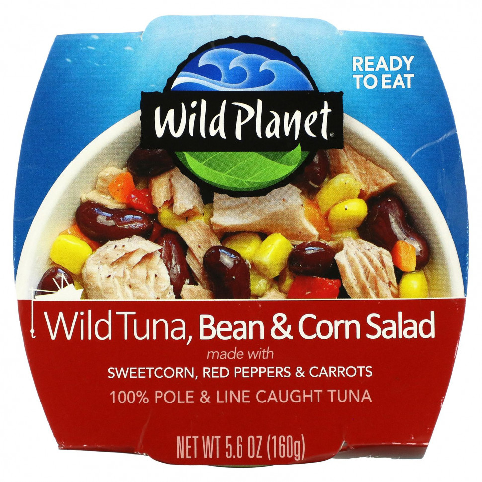   Wild Planet, Wild Tuna Bean & Corn Salad, 5.6 oz (160 g)   -     , -  