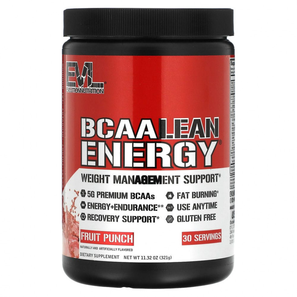   EVLution Nutrition, BCAA LEAN ENERGY,  , 321  (11,32 )   -     , -  