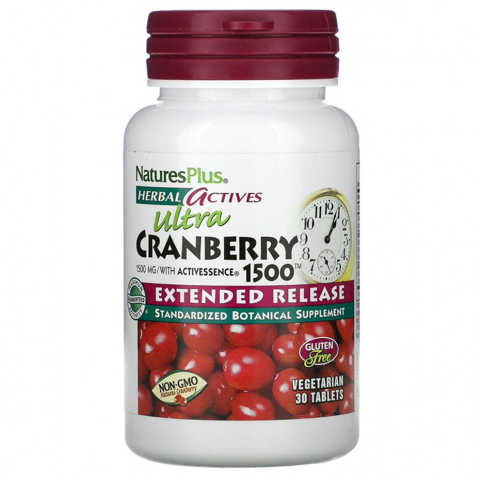   NaturesPlus, Herbal Actives, Ultra Cranberry 1500, 1500 , 30    -     , -  