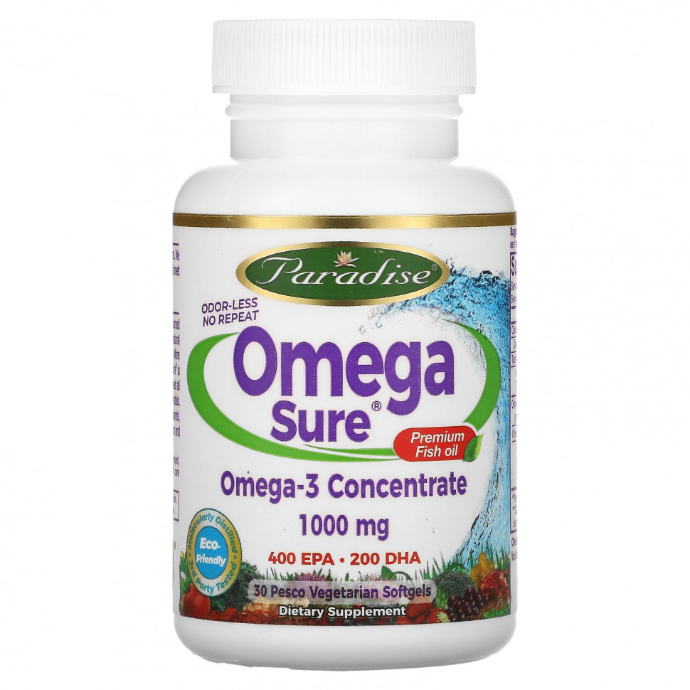   Paradise Herbs, Omega Sure,    , 1000 , 30      -     , -  