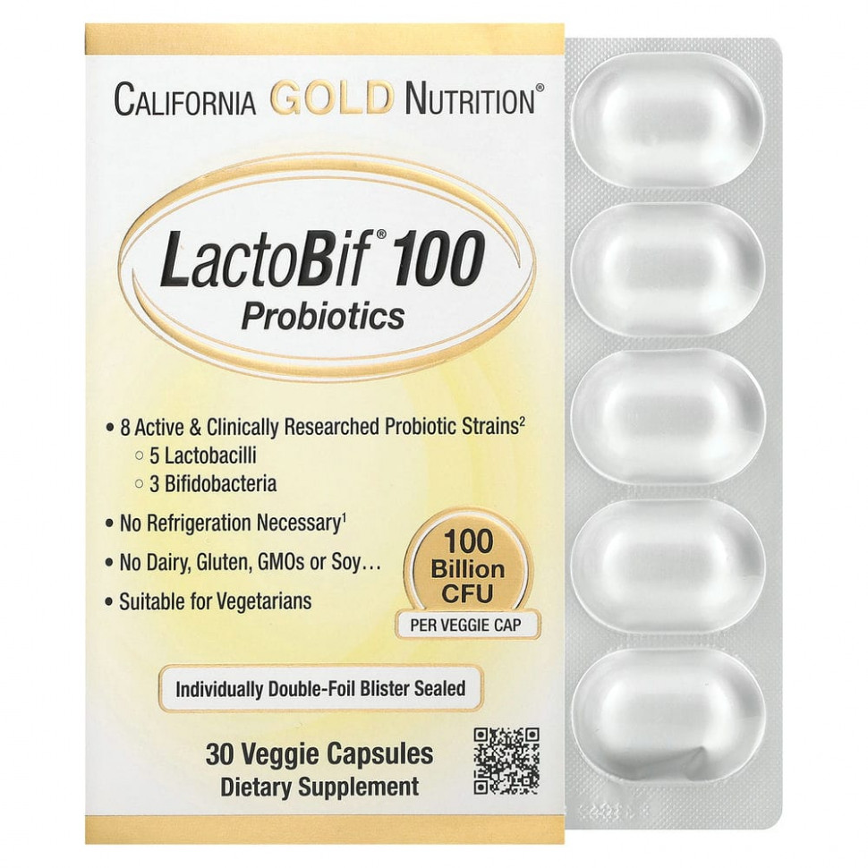   California Gold Nutrition, LactoBif, , 100  , 30     -     , -,   