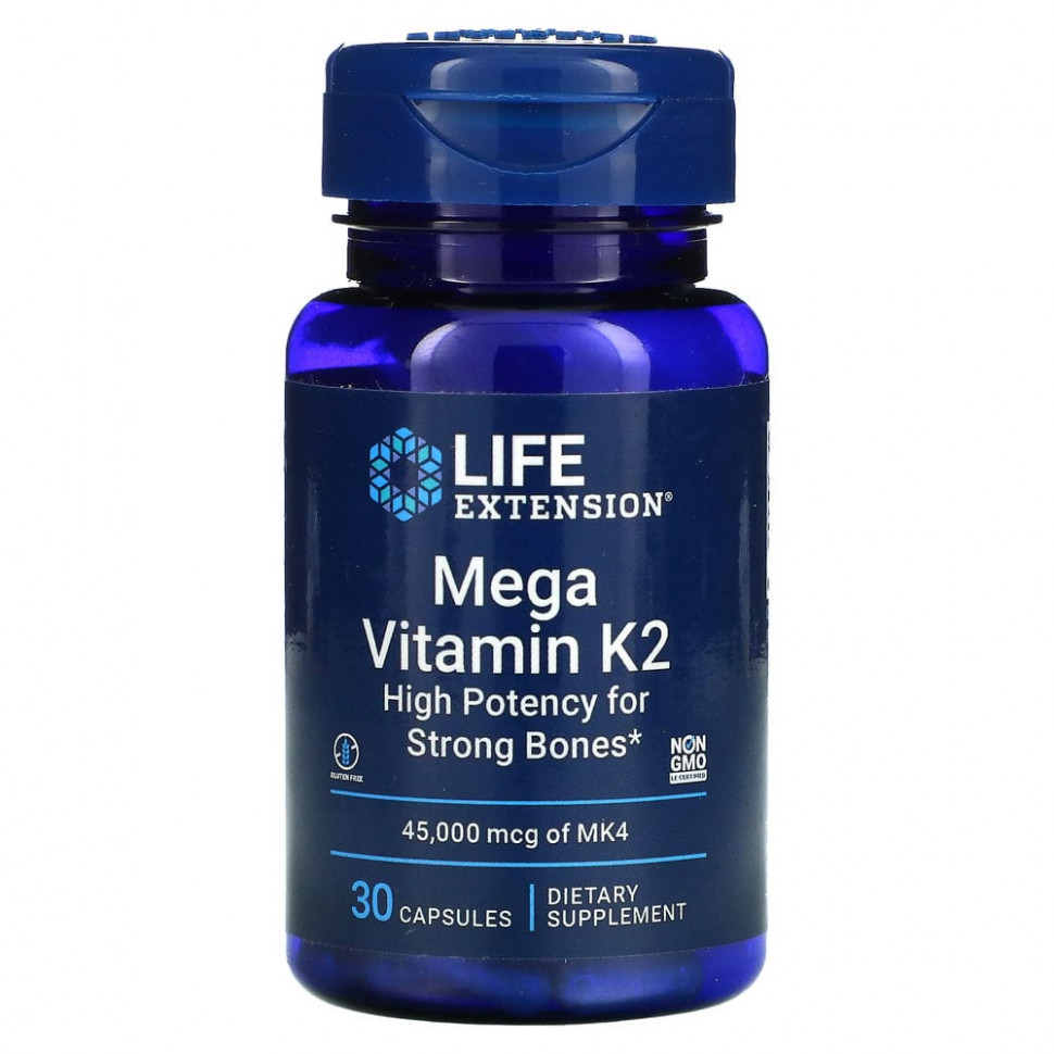  Life Extension, Mega Vitamin K2, 30   IHerb ()