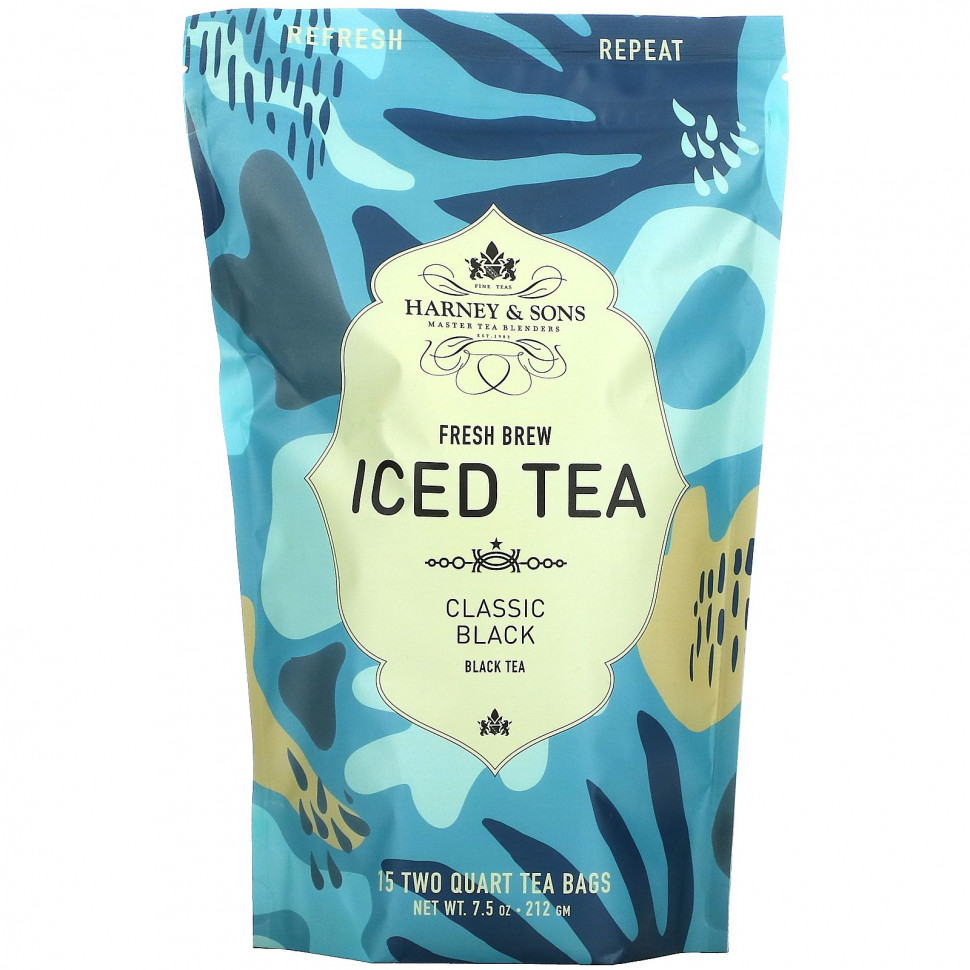   Harney & Sons, Fresh Brew Iced Tea, Classic Black Tea, 7.5 oz (212 g)   -     , -  