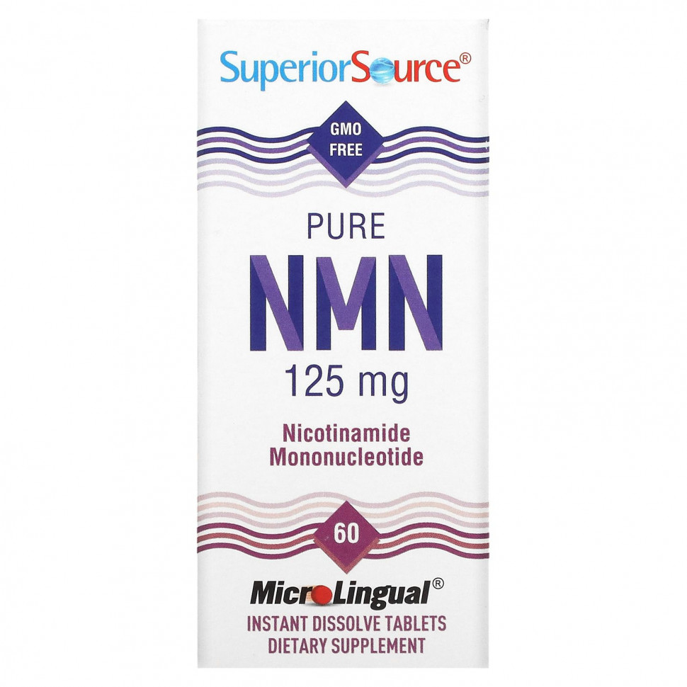   Superior Source, Pure NMN, Nicotinamide Mononucleotide, 125 mg , 60 Instant Dissolve Tablets   -     , -  