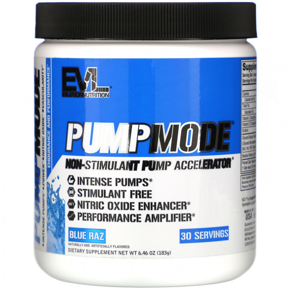   EVLution Nutrition, PumpMode, Pump Accelerator,  , Blue Raz, 183  (6,46 )   -     , -  