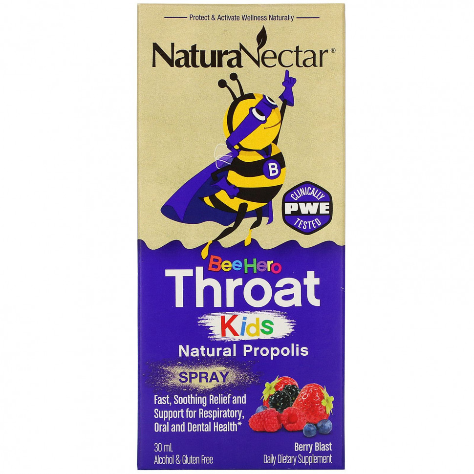   NaturaNectar, Bee Hero Throat Kids,    , Berry Blast, 30    -     , -  