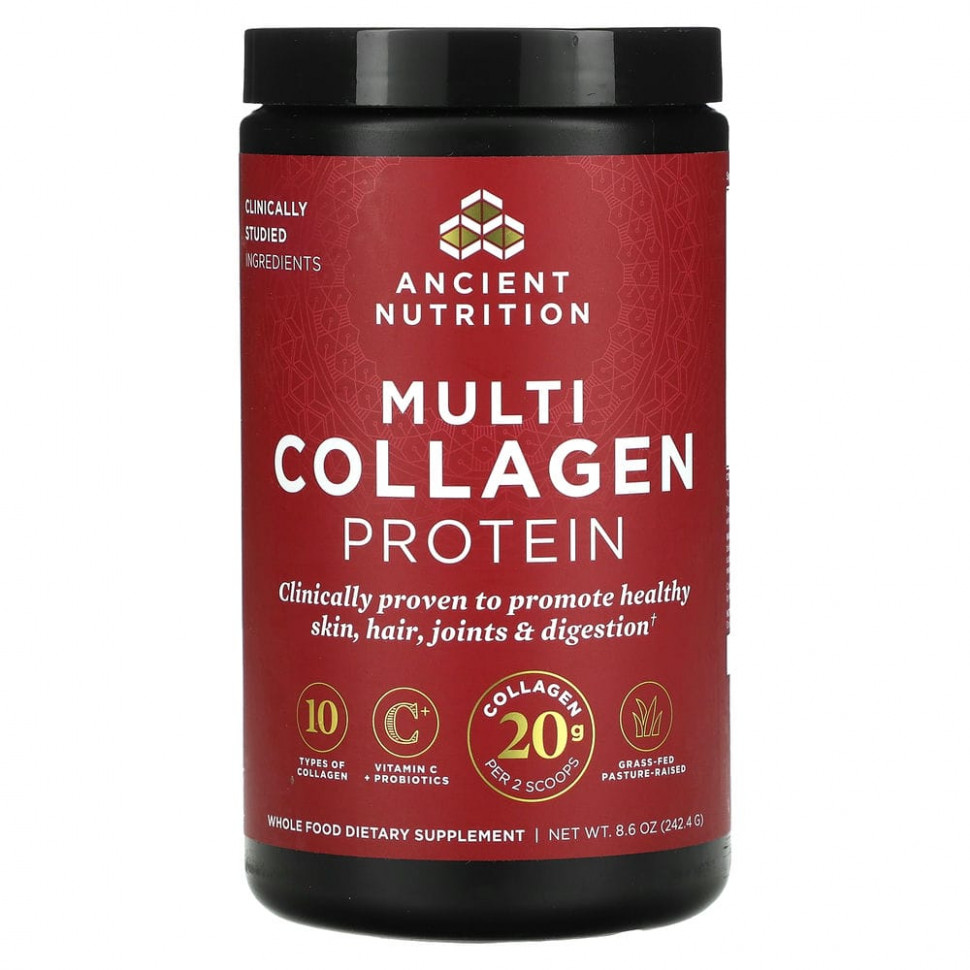   Dr. Axe / Ancient Nutrition, Multi Collagen Protein, 8.6 oz ( 244.8 g)   -     , -  