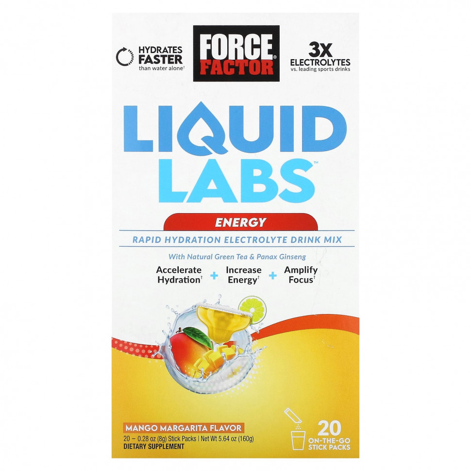   Force Factor, Liquid Labs, Energy,   , 20   8  (0,28 )   -     , -,   