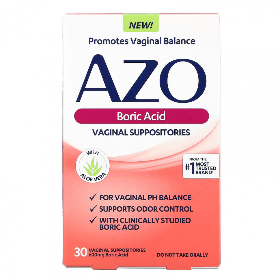  Azo, Boric Acid, Vaginal Supositories, 600 mg, 30 Suppositories  IHerb ()
