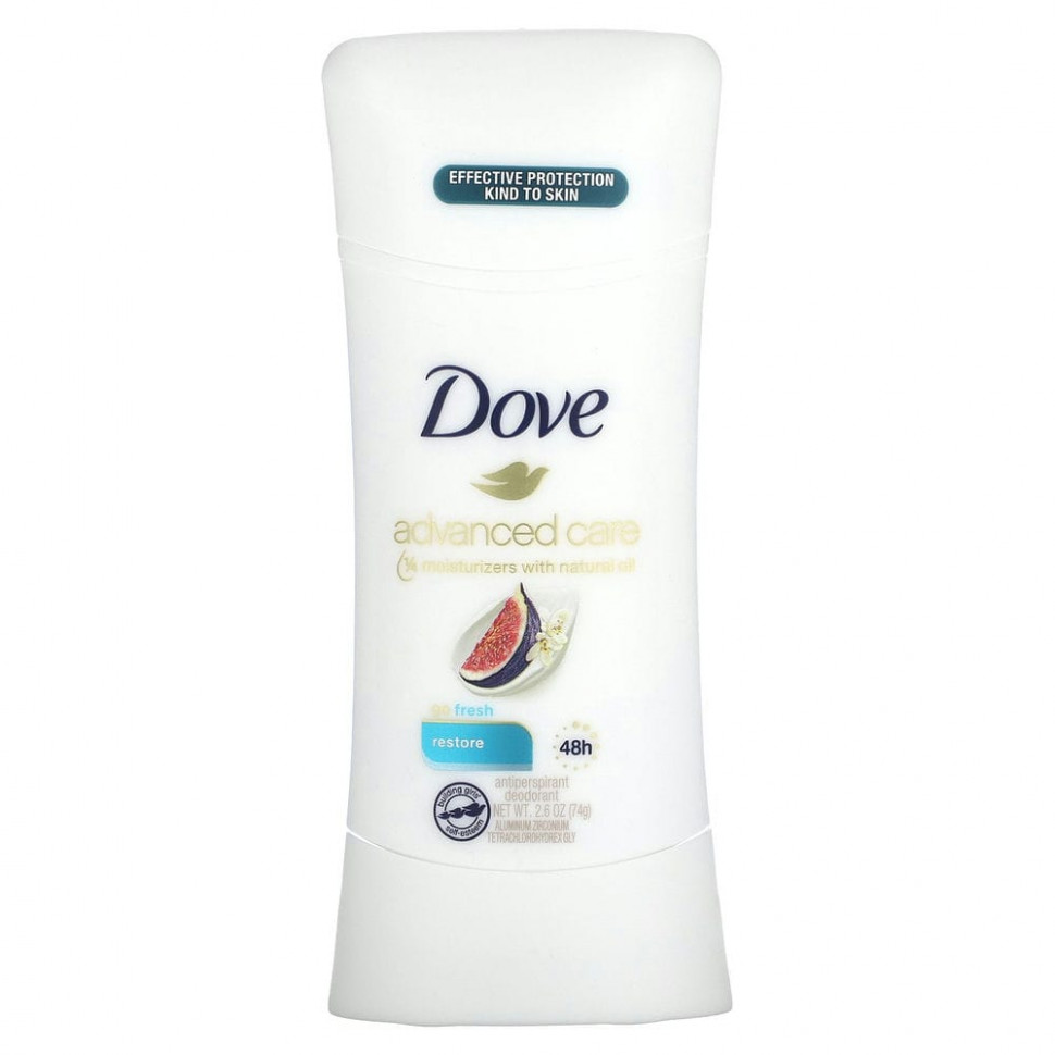   Dove, Advanced Care, Go Fresh, Antiperspirant Deodorant, Restore, 2.6 oz (74 g)   -     , -  