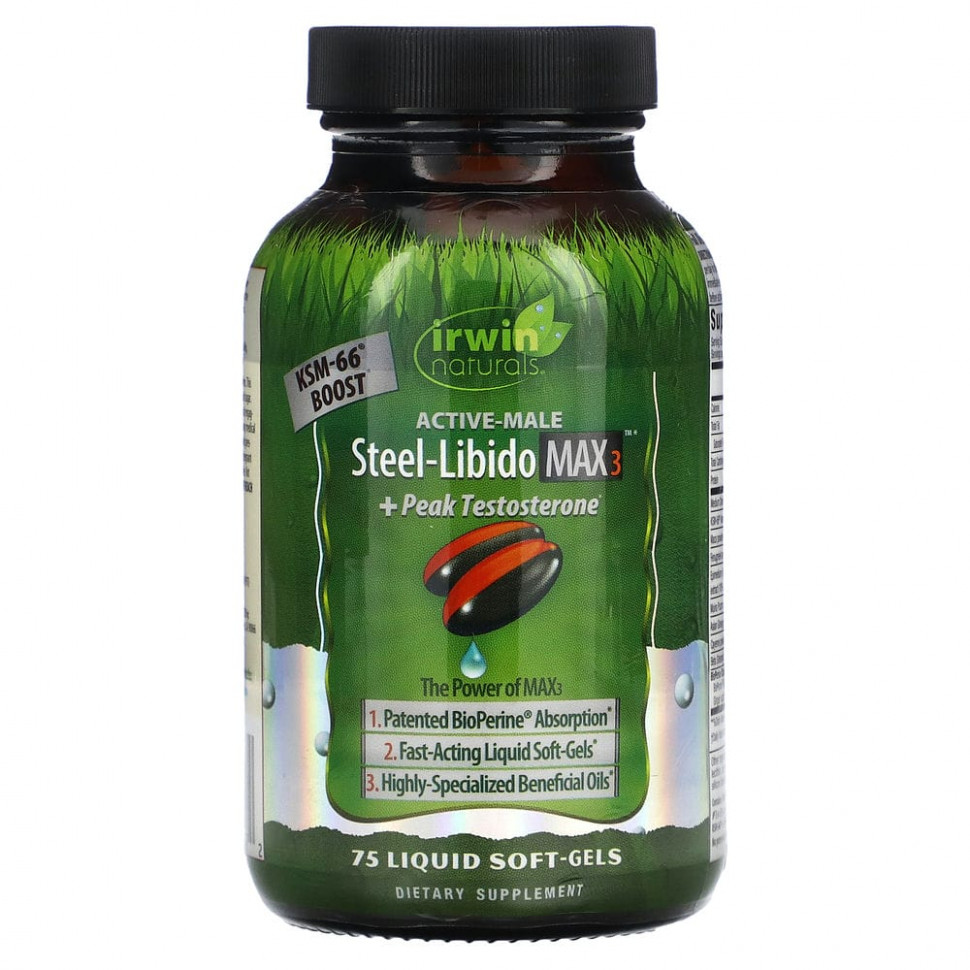   Irwin Naturals, Steel Libido Max 3 + Peak Testosterone, 75     -     , -,   
