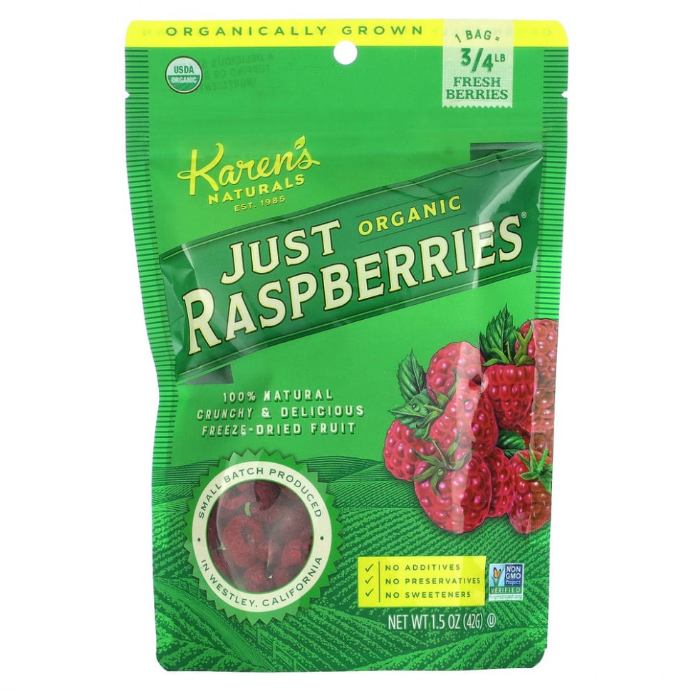   Karen's Naturals, Organic Just Raspberries,  , 42  (1,5 )   -     , -  