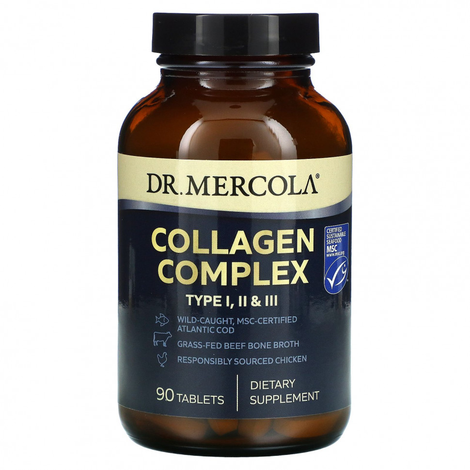   Dr. Mercola, Collagen Complex,  I, II  III, 90    -     , -  