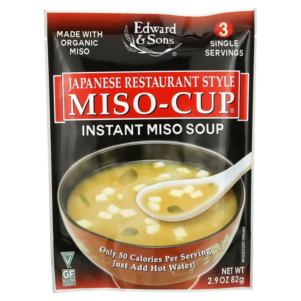   Edward & Sons, Edward & Sons, Miso-Cup, Japanese Restaurant Style, 3 Individual Servings   -     , -,   