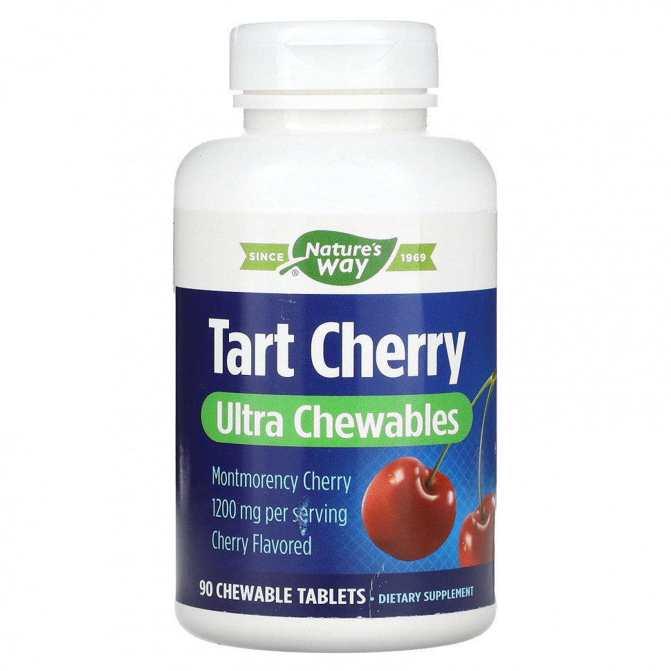  Nature's Way, Tart Cherry, Ultra Chewable, , 400 , 90    IHerb ()