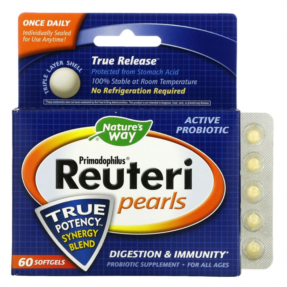   Nature's Way, Primadophilus Reuteri Pearls, 60    -     , -  