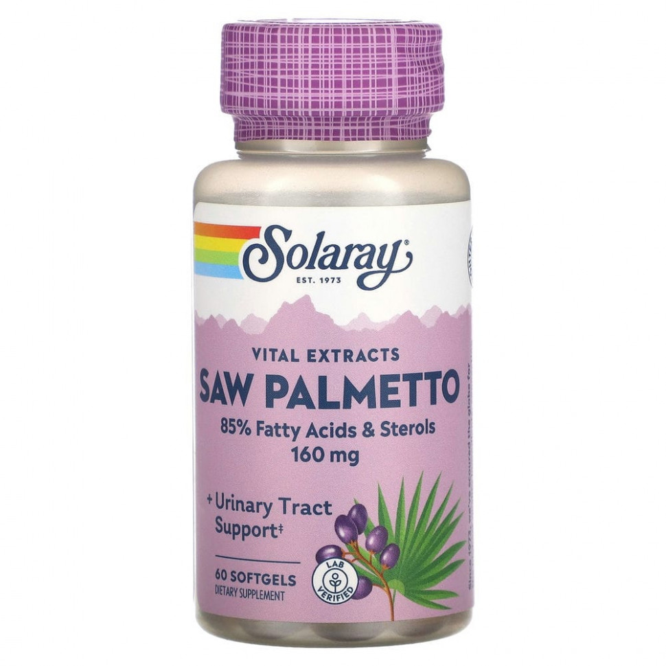   Solaray, Vital Extracts Saw Palmetto, 160 , 60     -     , -  