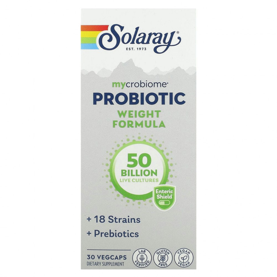   Solaray, Mycrobiome Probiotic Weight Formula, 50 , 30        -     , -  