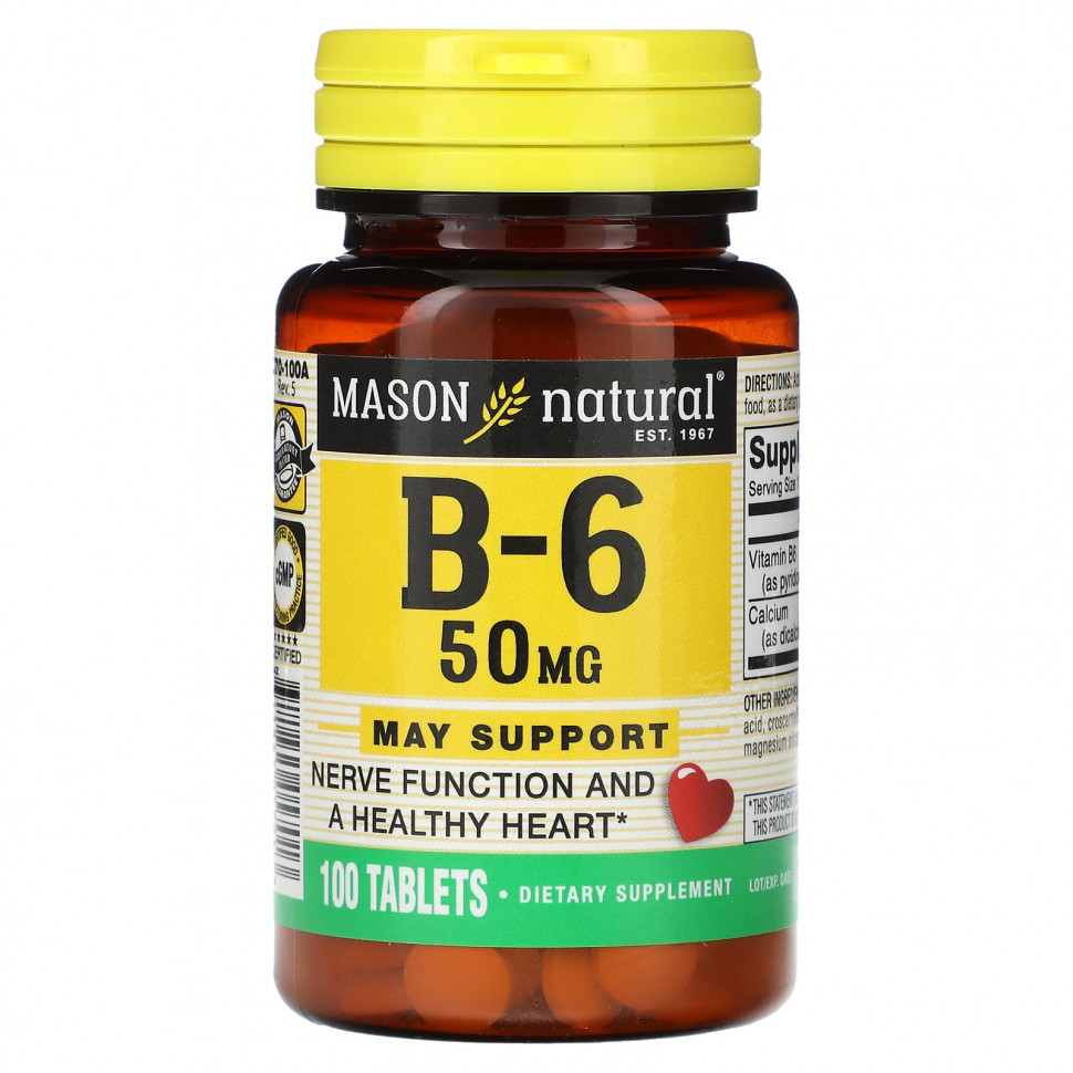 Mason Natural,  B6, 50 , 100   IHerb ()