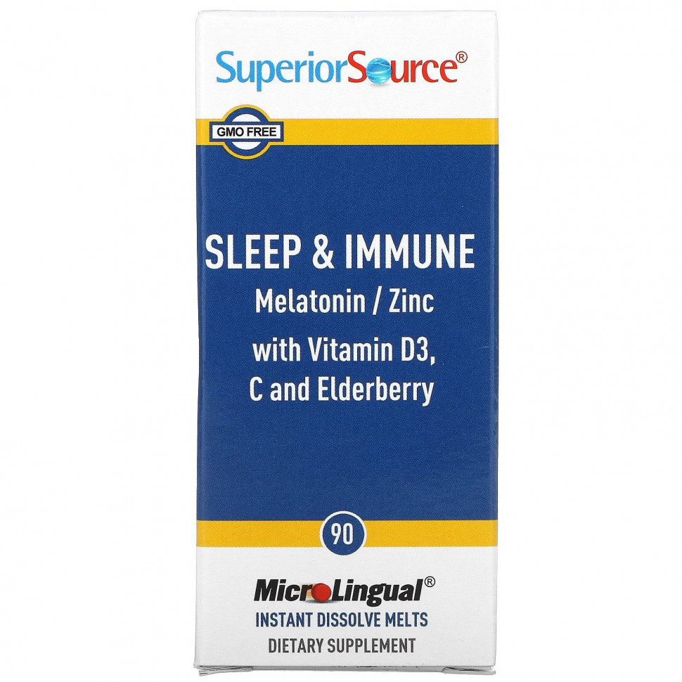   Superior Source, Sleep & Immune, 90 MicroLingual Instant Dissolve Melts   -     , -,   