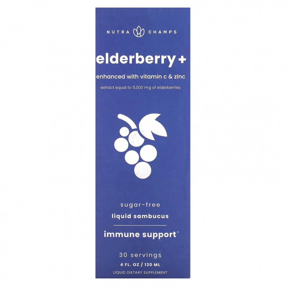   NutraChamps, Elderberry +,   C  ,  , 120  (4 . )   -     , -,   