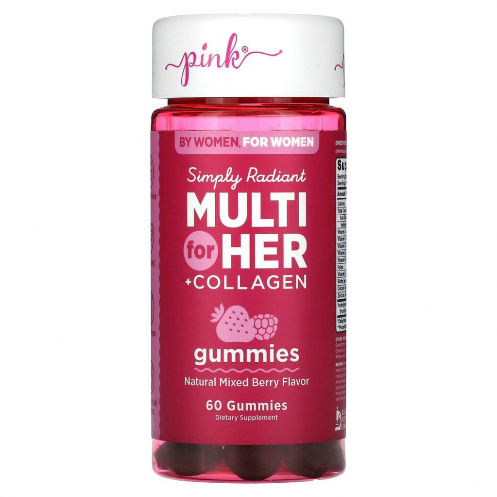   Pink, Simply Radiant Multi For Her + Collagen,  , 60     -     , -  