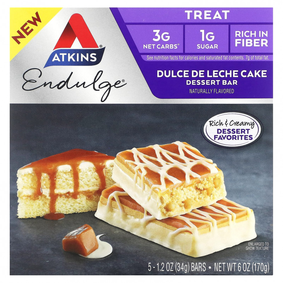   Atkins, Treat, Endulge,  ,  Dulce De Leche, 5   34  (1,2 )   -     , -  