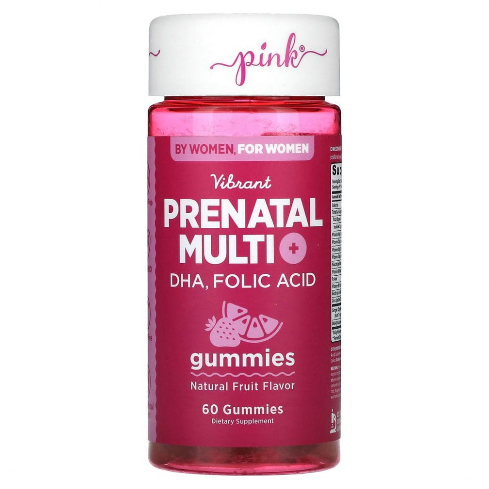   Pink, Vibrant Prenatal Multi + DHA,  ,  , 60     -     , -,   