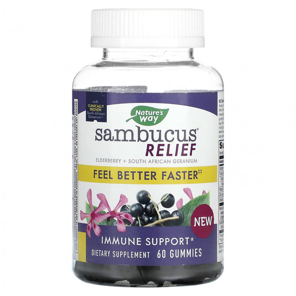  Nature's Way, Sambucus Relief,  ,    , 60    IHerb ()